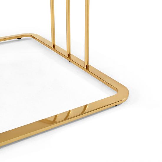 Glamorous Telescopic Coffee Table with Luxury in White and Gold