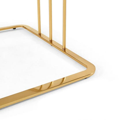 Glamorous Telescopic Coffee Table with Luxury in White and Gold