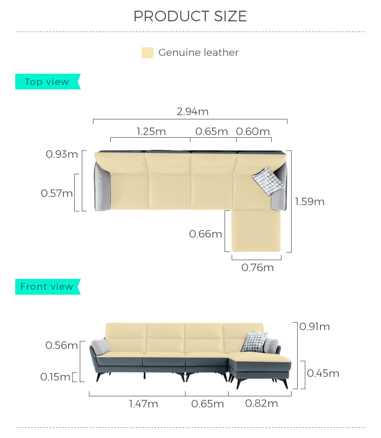 Contemporary Luxury Modern Leather Sofa with Sleek Design
