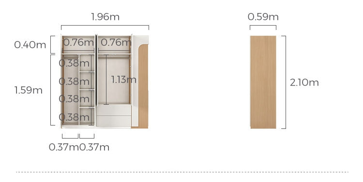 White Wood Wardrobe with Ample Bedroom Storage