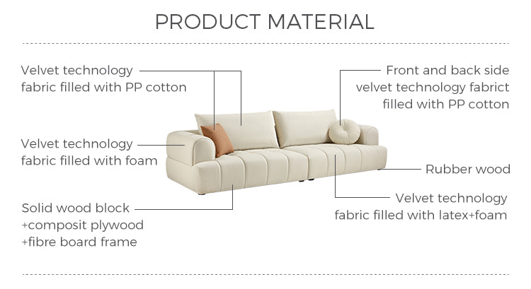 Modern Loveseat Living Room Fabric Sofa with Cozy Elegance