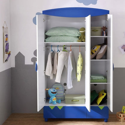 儿童家具布质推拉门储物柜木质儿童衣柜