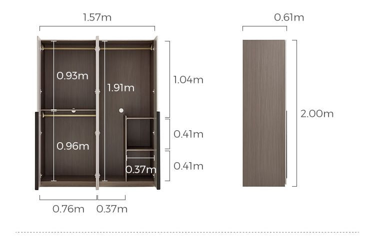 Spacious 4-Door Wooden Wardrobe Closet for Bedrooms