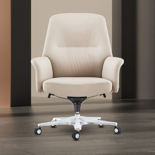 Stylish Leather Swivel Office Chair for Comfort and Mobility