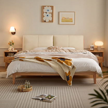គ្រែទំហំ King-size Platform Bed with Leather