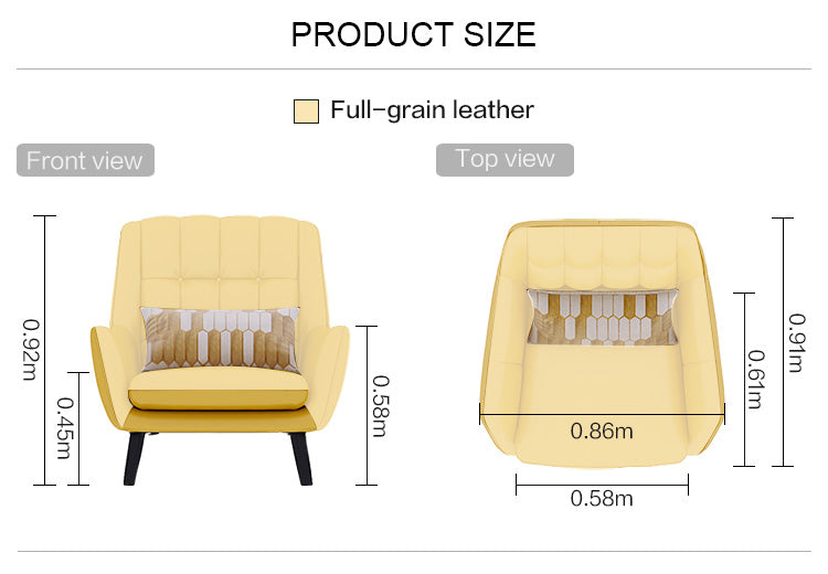 Modern Relaxing Oversized Comfy Leather Sofa Chair with Chic Design