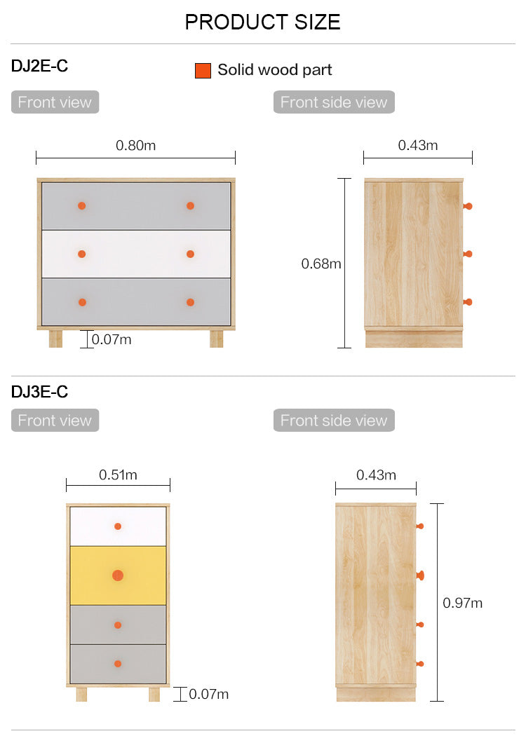 Nordic Three Drawer Cabinet with Minimalist Design for Stylish Storage