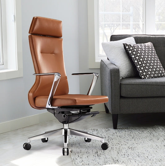 Manager Leather Office Chair with Sleek Design and Comfortable Support