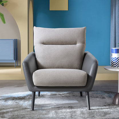 Faux Leather Upholstered Arm Chair with Sophisticated Style