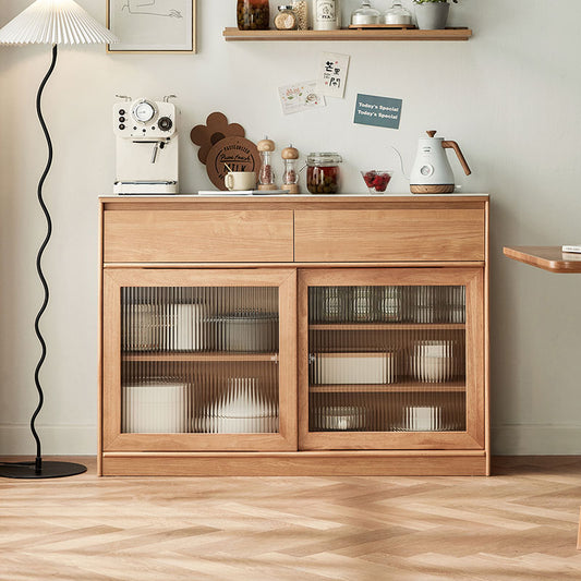 Modern Wood Side Cabinet with Drawers for Living Room