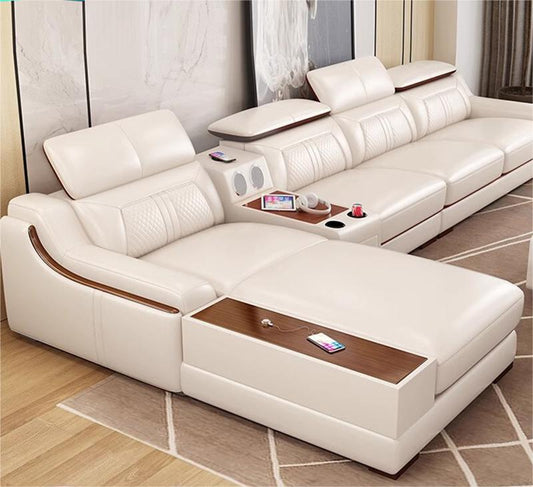 Hot Sale បន្ទប់ទទួលភ្ញៀវ Leather L Shape sofa