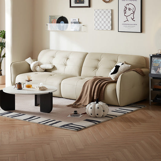Modern Beige Color Leather Soft Sofa for Living Room