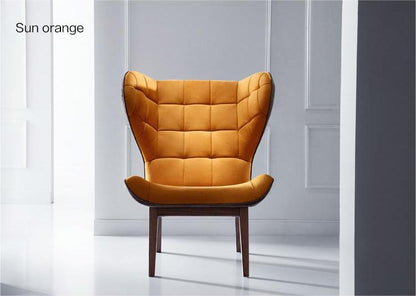 Elegant Luxury Wingback Leather Sofa Chair with Square Tufted Design