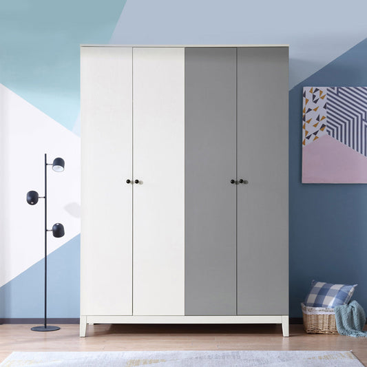 Modern Stylish White Tall Wardrobe with Functional Storage