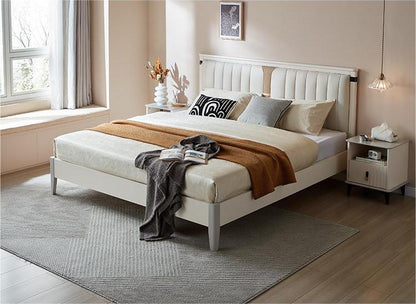Upholstered Bed Frames Queen Bed with Headboard Cushion