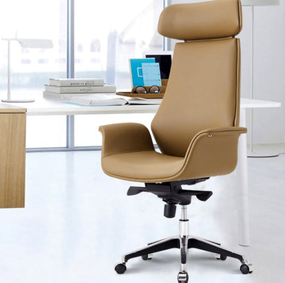 Office Chair with Ergonomic Design and Premium Fiber Leather Cover