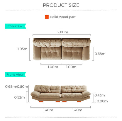 Large Hand Rest Sofa Bed in Soft Brown with Ultimate Comfort and Style