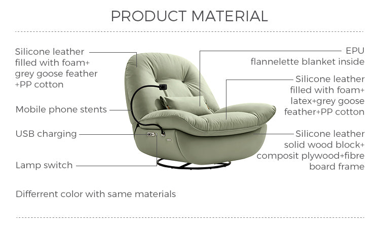 Modern Furniture Design Electric Rocking Chair with Fabric