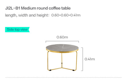 Chic Faux Marble Coffee Table with Modern Round Design