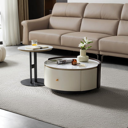 Modern Designed Chic Round Coffee Table with Drawer for Smart Storage
