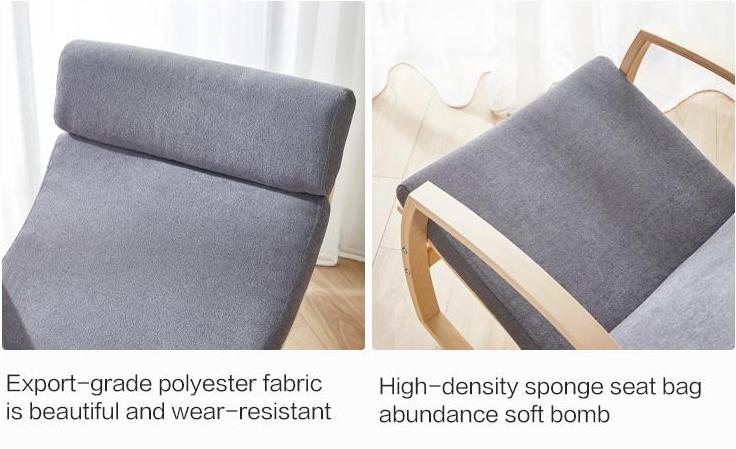 Accent Rocking Chair with Ottoman with Stylish Fabric