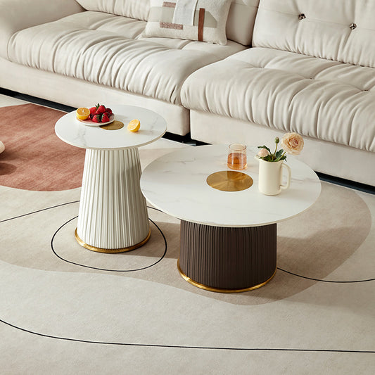 Chic Nordic Round Coffee Table Set for Your Living Space