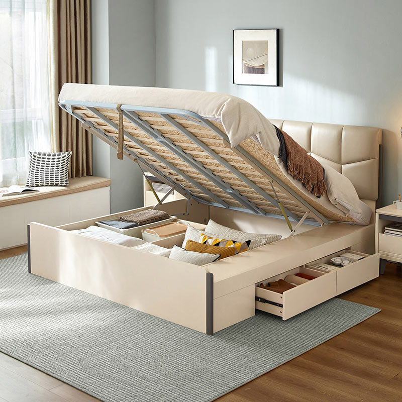Modern Pneumatic Double Bed with Smart Storage Solutions