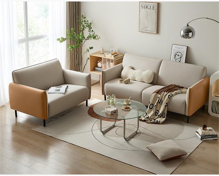 Nordic Charm Leather Loveseat Sofa with Scandinavian Style and Comfort