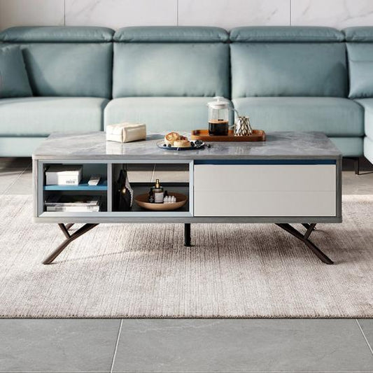 Chic Marble TV Console with Luxurious Marble Accents & Nordic Elegance