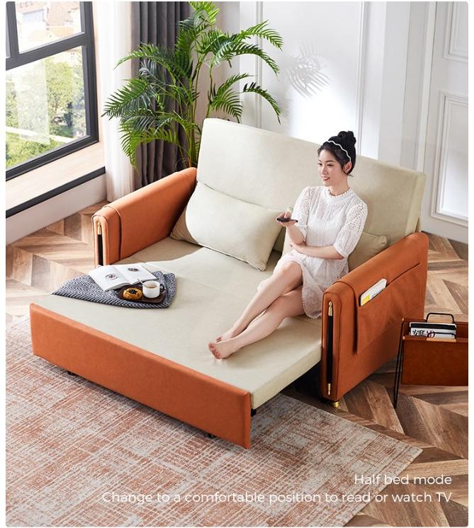 Modern Home Furniture Soft Leather Sofa Bed with Chic Design