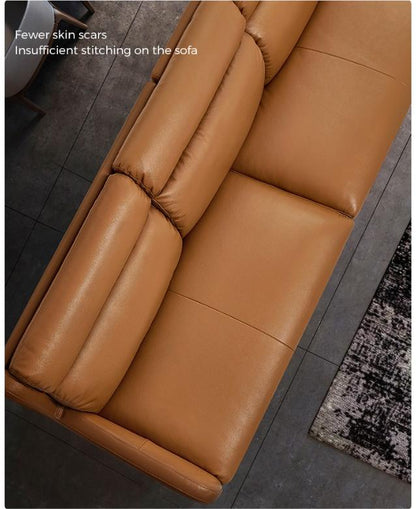 Stylish L-Shaped Brown Sectional Sofa Couch with Chaise