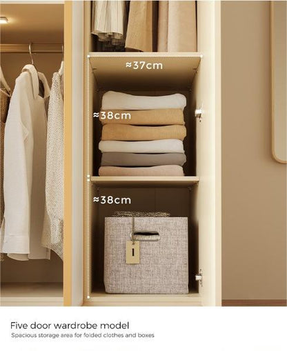 Chic Bedroom Furniture Storage Shelves 6-Door Big Wardrobe