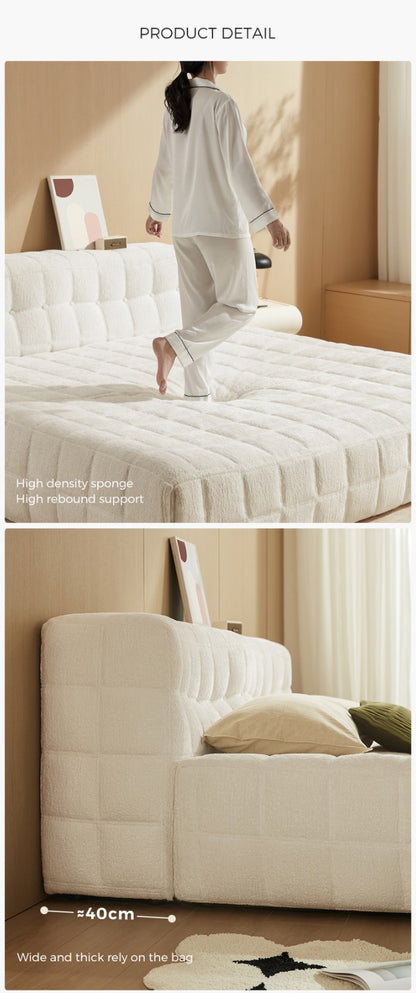 Modern Style King-size Modular Upholstered Bed with Fabric