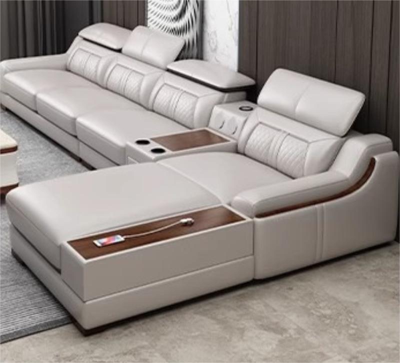 Hot Sale បន្ទប់ទទួលភ្ញៀវ Leather L Shape sofa