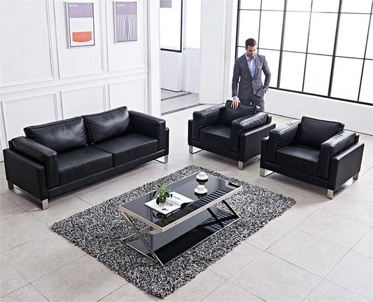 Tailored Excellent Leather Office Sofa Set for for Professional Spaces