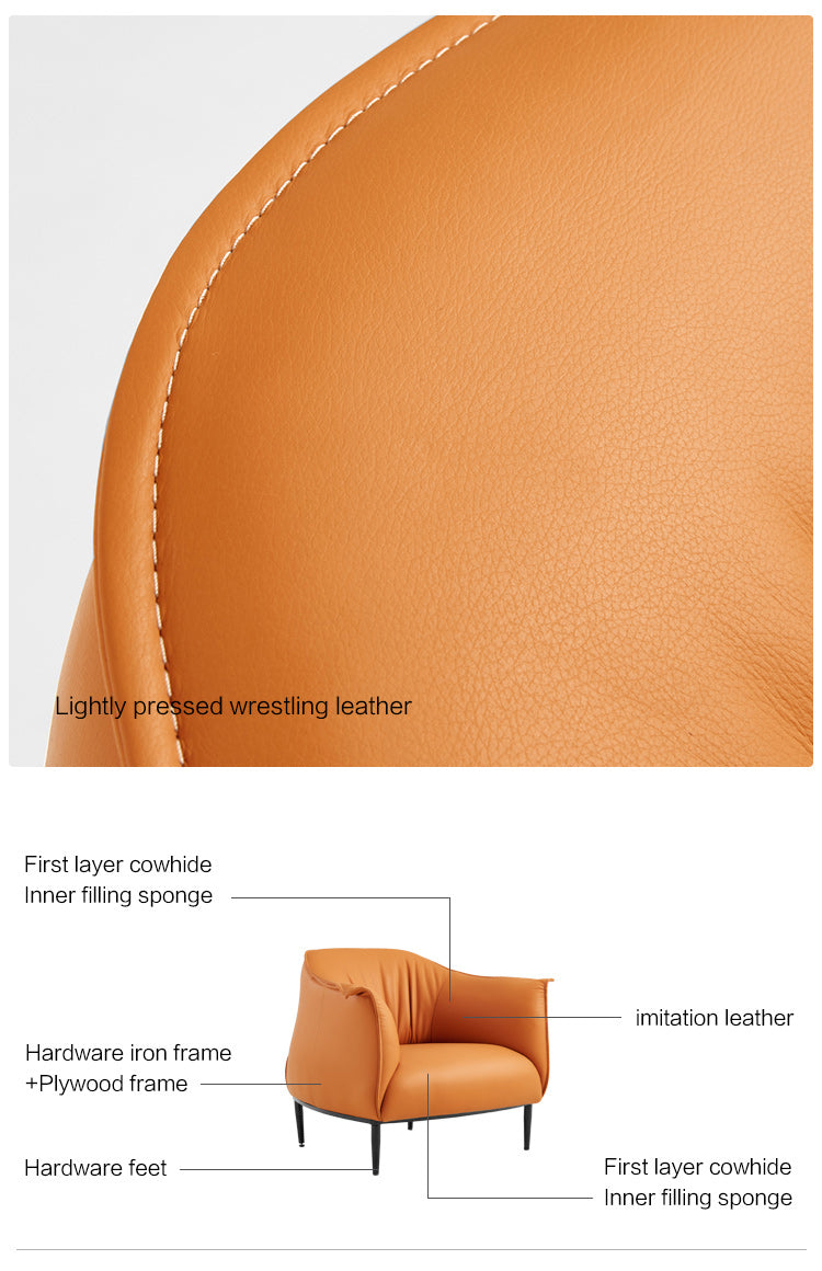 Leather Wide Barrel កៅអីទោល។