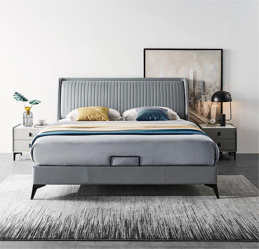 Modern Fabric Tufted Upholstered Bed Frames with Wood Craftsmanship
