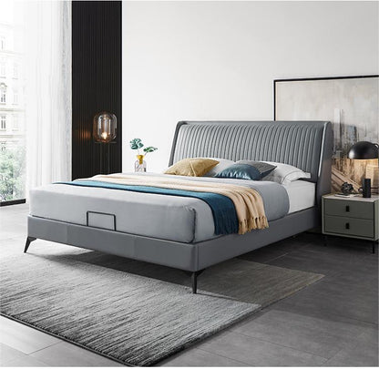 Modern Fabric Tufted Upholstered Bed Frames with Wood Craftsmanship