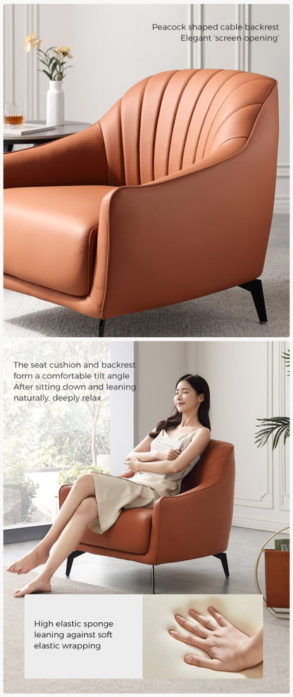 Sleek Elegant Modern Wingback Single Chair with Metal Legs