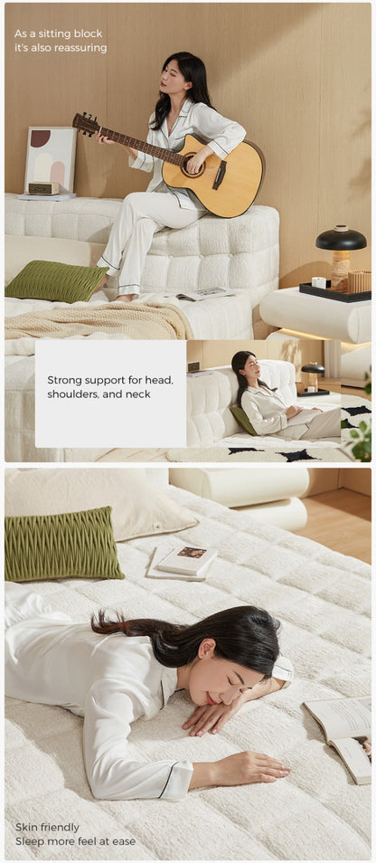 模块化风格现代特大号布艺软垫床