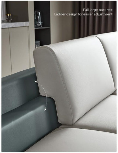 Italian Design Light Gray L-Shaped Sofa with Contemporary Elegance