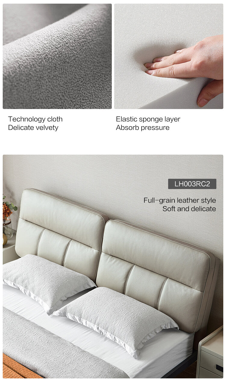 Fabric Upholstered Platform Iron Bedstead Bed Frame