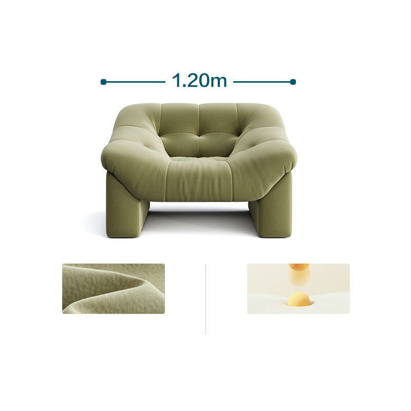 现代北欧亚麻布软垫扶手椅沙发椅