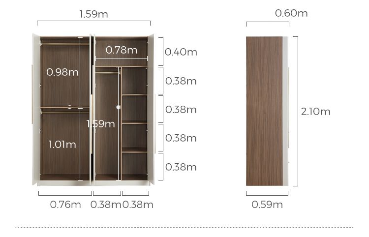 Stylish Wood White Tall Wardrobe with Versatile Storage Options
