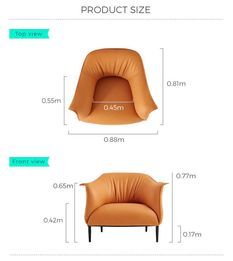 Wide Barrel Leather Chair with Sleek Design and Plush Relaxation
