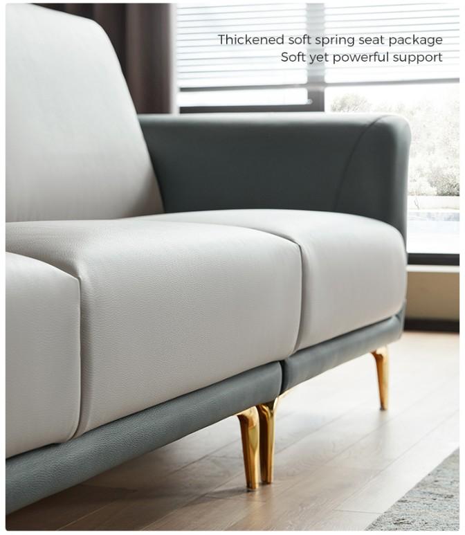 Italian Design Light Gray L-Shaped Sofa with Contemporary Elegance