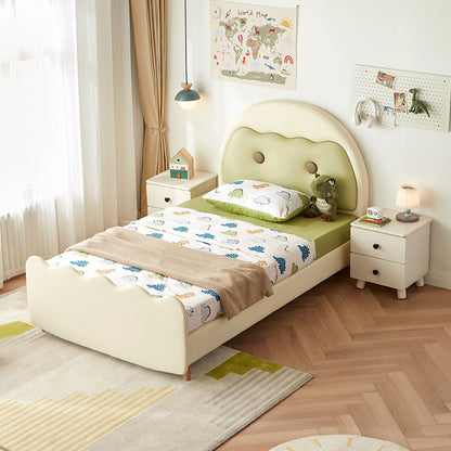 Modern Kids Bed with Leather Headrest: Stylish and Comfortable