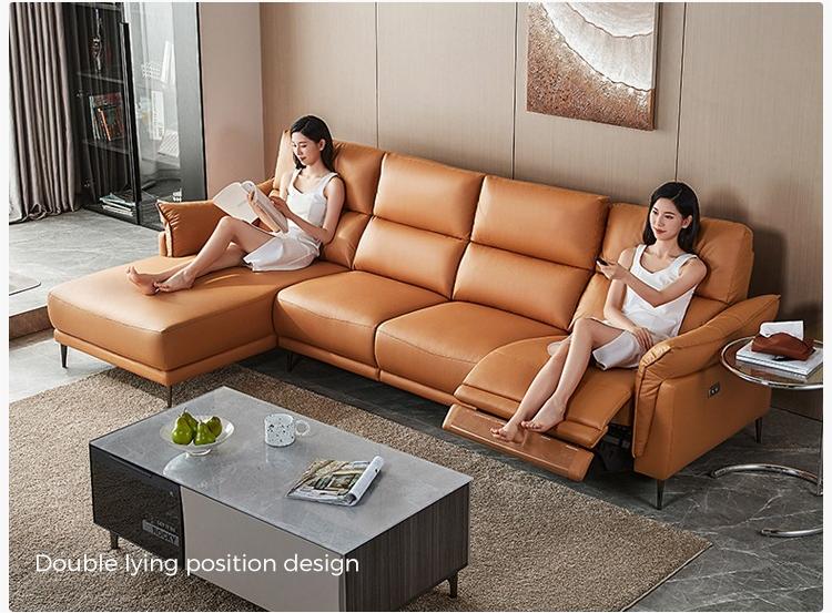 Orange Leather Recliner Sofa for a Stylish Living Room Experience