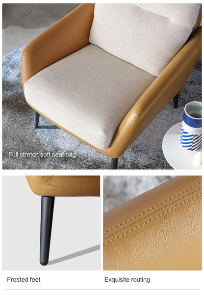 Faux Leather Upholstered Arm Chair with Sophisticated Style