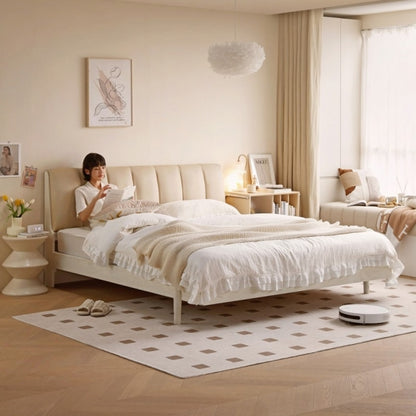 King-size Upholstered Bed with Simple Elegance and Plush Serenity
